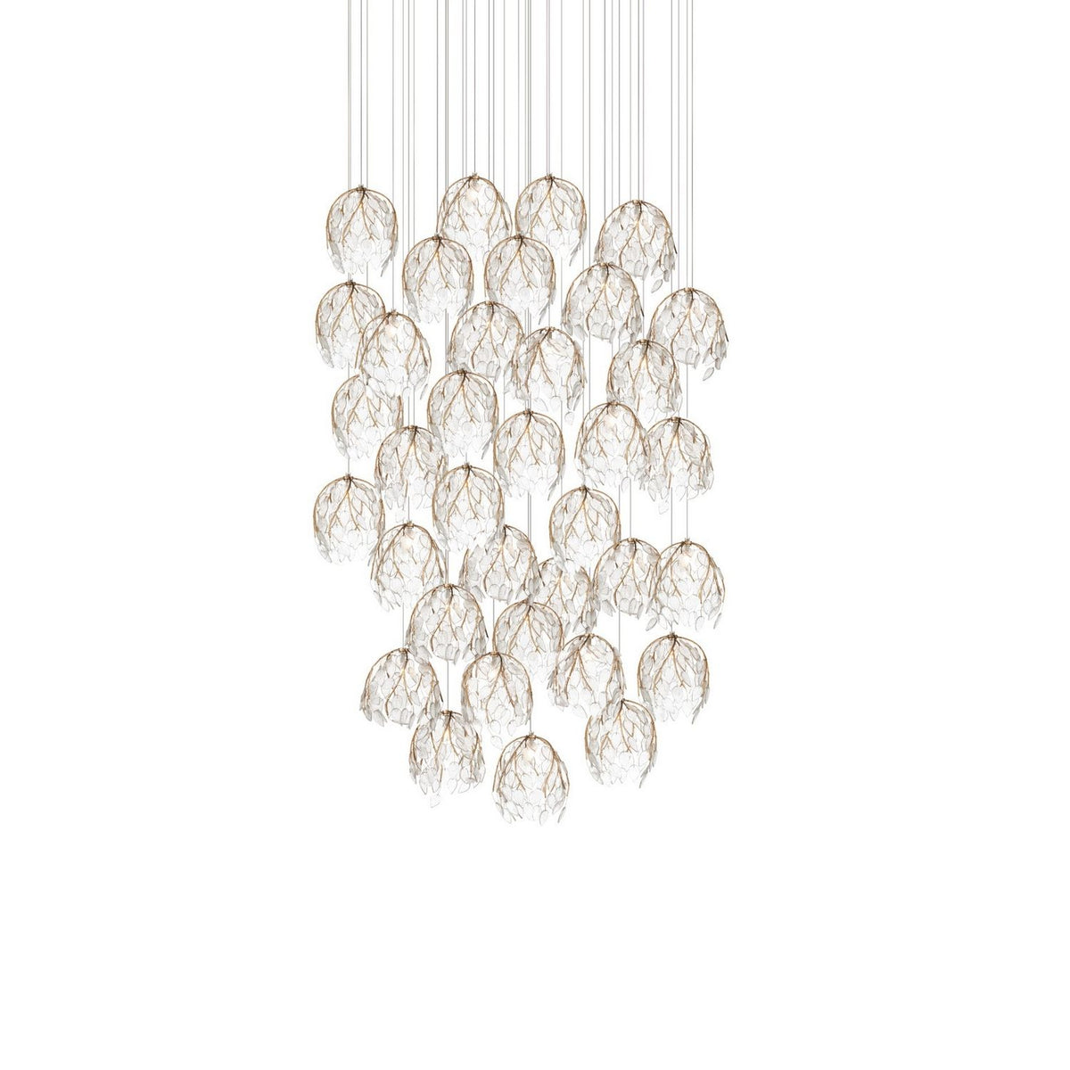 Currey and Company 9000-1393 Banyan Pendant in Antique Brass/Clear/Silver