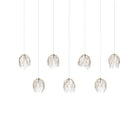 Currey and Company 9000-1394 Banyan Linear Multi-Drop Pendant in Antique Brass/Clear/Silver