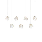 Currey and Company 9000-1394 Banyan Linear Multi-Drop Pendant in Antique Brass/Clear/Silver
