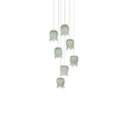 Currey and Company 9000-1397 Polpo Round Multi-Drop Pendant in Green/Silver