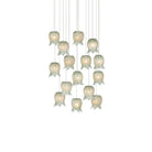 Currey and Company 9000-1398 Polpo Round Multi-Drop Pendant in Green/Silver