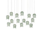 Currey and Company 9000-1399 Polpo Linear Multi-Drop Pendant in Green/Silver