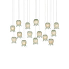 Currey and Company 9000-1399 Polpo Linear Multi-Drop Pendant in Green/Silver