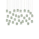Currey and Company 9000-1400 Polpo Linear Multi-Drop Pendant in Green/Silver