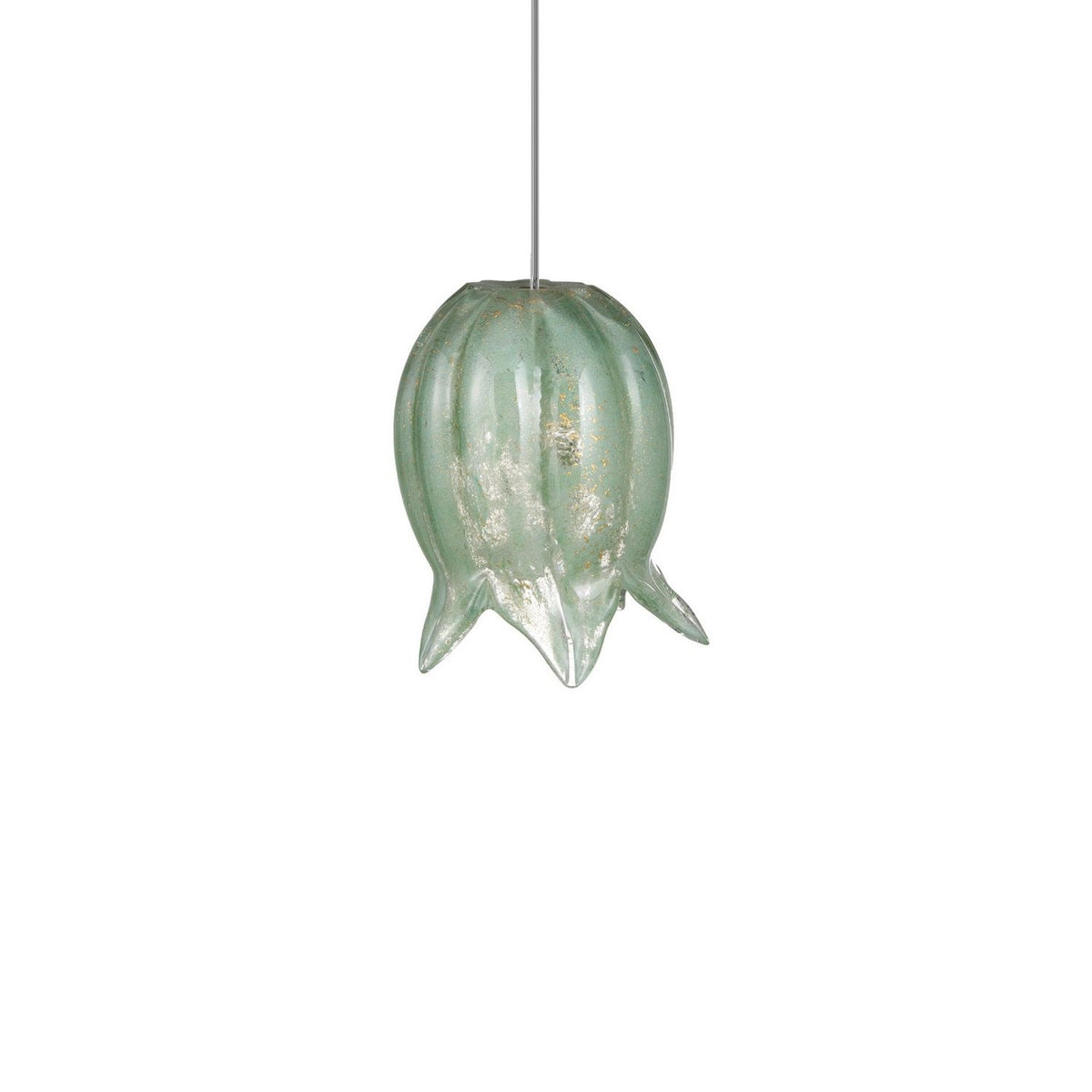 Currey and Company 9000-1402 Polpo Linear Multi-Drop Pendant in Green/Silver