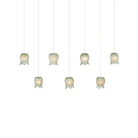 Currey and Company 9000-1402 Polpo Linear Multi-Drop Pendant in Green/Silver