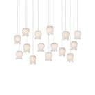 Currey and Company 9000-1407 Polpo Linear Multi-Drop Pendant in White/Silver