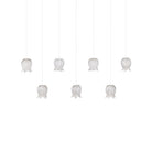 Currey and Company 9000-1410 Polpo Linear Multi-Drop Pendant in White/Silver