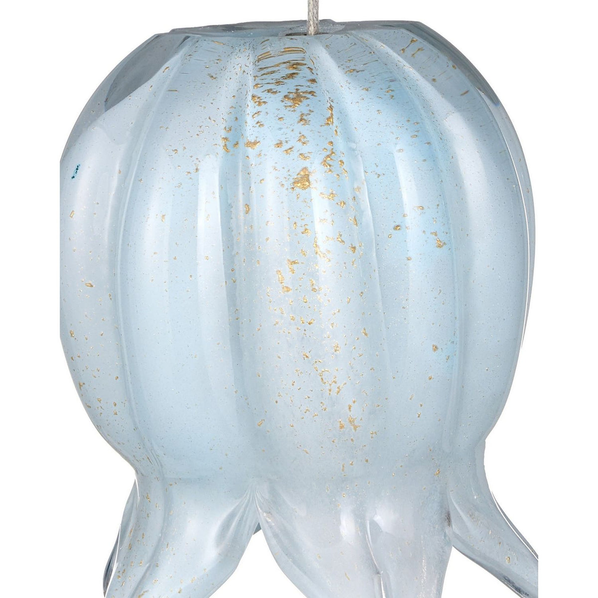 Currey and Company 9000-1411 Polpo Round Multi-Drop Pendant in Blue/Silver