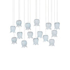 Currey and Company 9000-1415 Polpo Linear Multi-Drop Pendant in Blue/Silver
