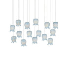 Currey and Company 9000-1415 Polpo Linear Multi-Drop Pendant in Blue/Silver