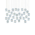 Currey and Company 9000-1416 Polpo Linear Multi-Drop Pendant in Blue/Silver