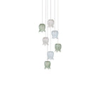 Currey and Company 9000-1420 Polpo Round Multi-Drop Pendant in Blue/Green/White/Silver