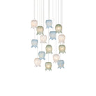 Currey and Company 9000-1421 Polpo Round Multi-Drop Pendant in Blue/Green/White/Silver