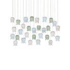 Currey and Company 9000-1423 Polpo Linear Multi-Drop Pendant in Blue/Green/White/Silver