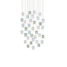 Currey and Company 9000-1424 Polpo Round Multi-Drop Pendant in Blue/Green/White/Silver