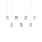 Currey and Company 9000-1425 Polpo Linear Multi-Drop Pendant in Blue/Green/White/Silver