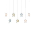 Currey and Company 9000-1425 Polpo Linear Multi-Drop Pendant in Blue/Green/White/Silver