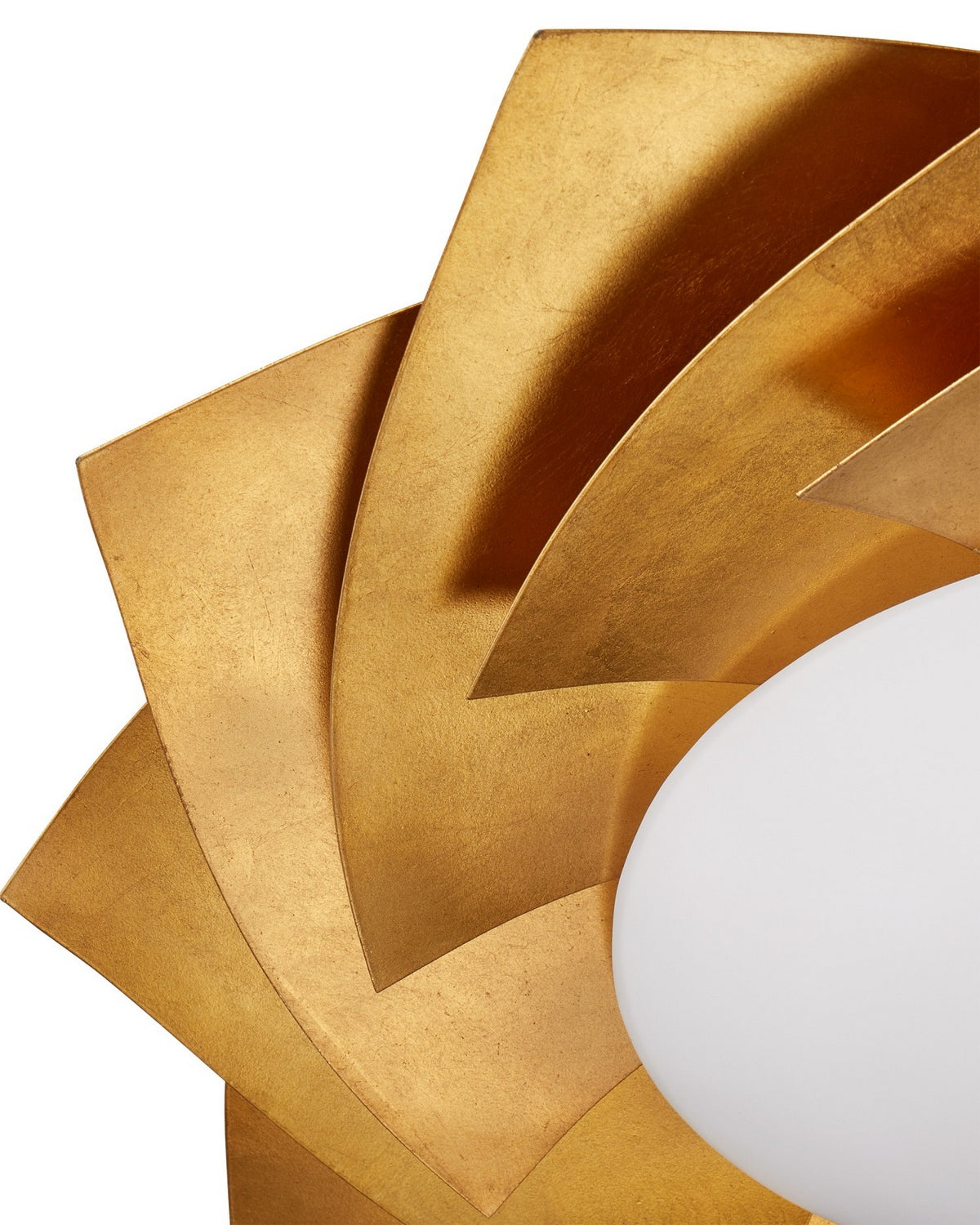 Currey and Company 9999-0080 Asterisk Flush Mount in Contemporary Gold Leaf/Contemporary Gold/Opaque White