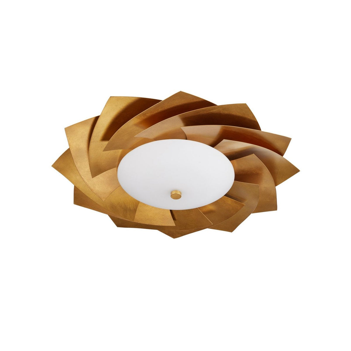 Currey and Company 9999-0080 Asterisk Flush Mount in Contemporary Gold Leaf/Contemporary Gold/Opaque White