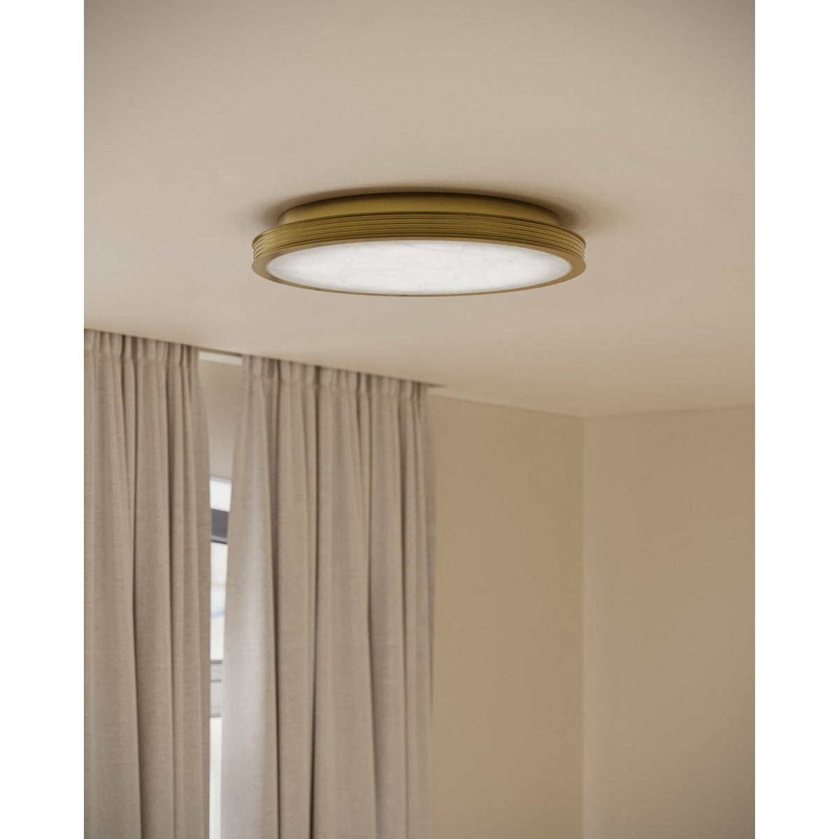 Currey and Company 9999-0084 Aydan Flush Mount in Natural/Polished Antique Brass