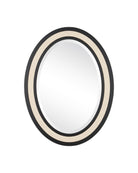 Currey and Company 1000-0189 Deanna Raffia Mirror in Ivory/Black