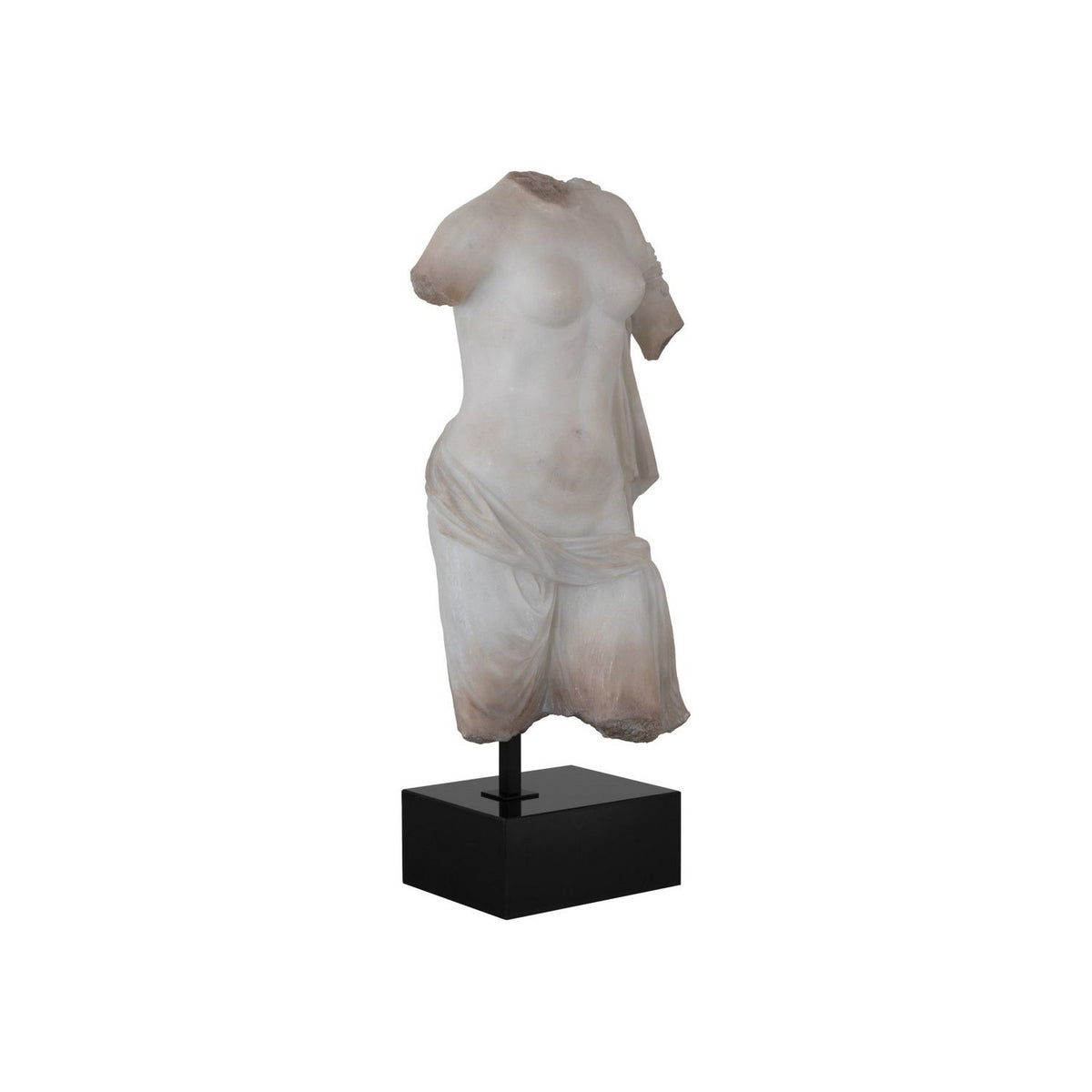Currey and Company 1200-1086 Cyprus Torso on Metal Stand in Antique Off-White/Black