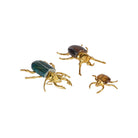 Currey and Company 1200-1118 Beetle Colony Set of 3 in Polished Brass/Natural
