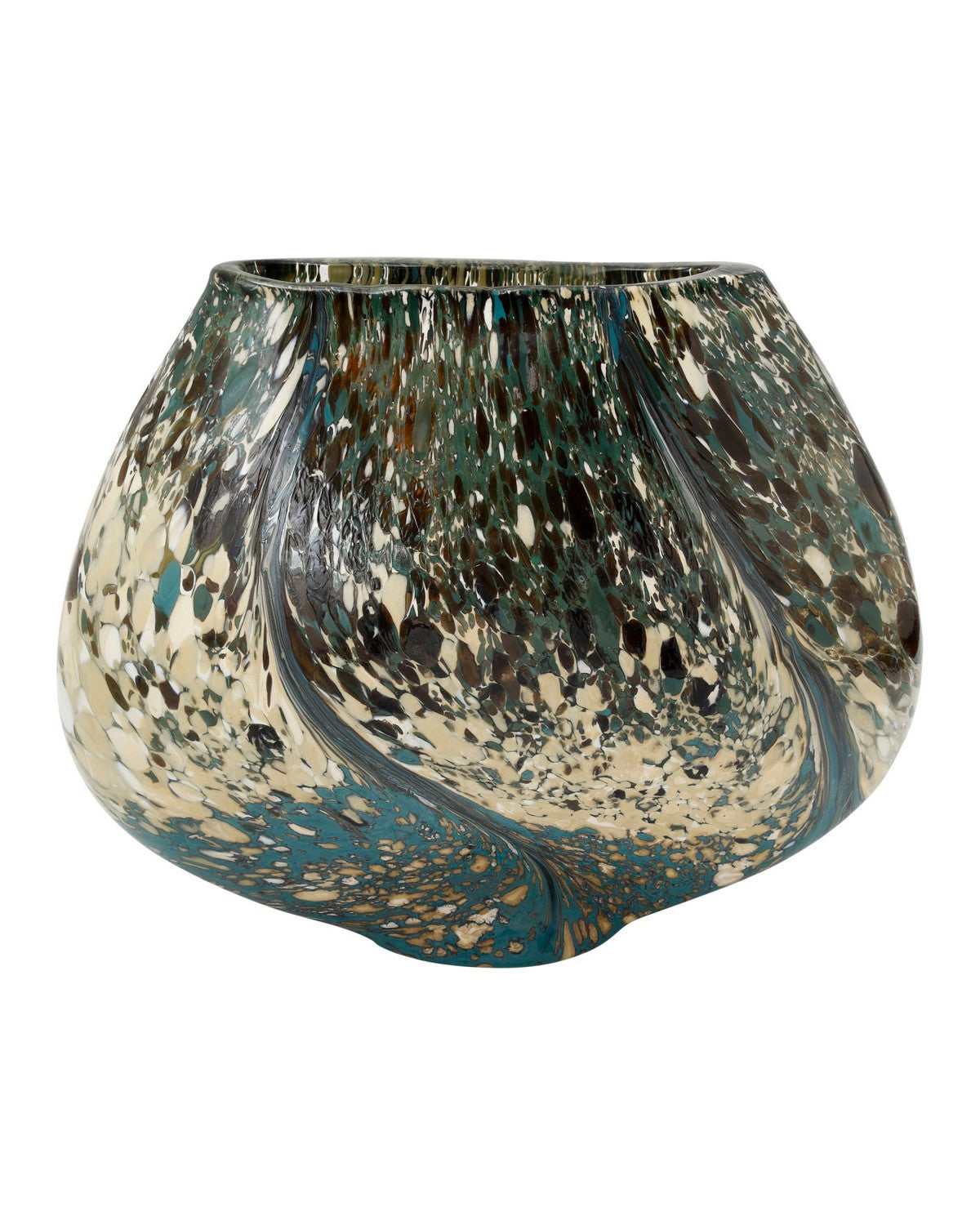 Currey and Company 1200-1119 Irida Vase in Black/Beige/Green