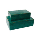 Currey and Company 1200-1122 Orin Box Set of 2 in Green/Brushed Brass