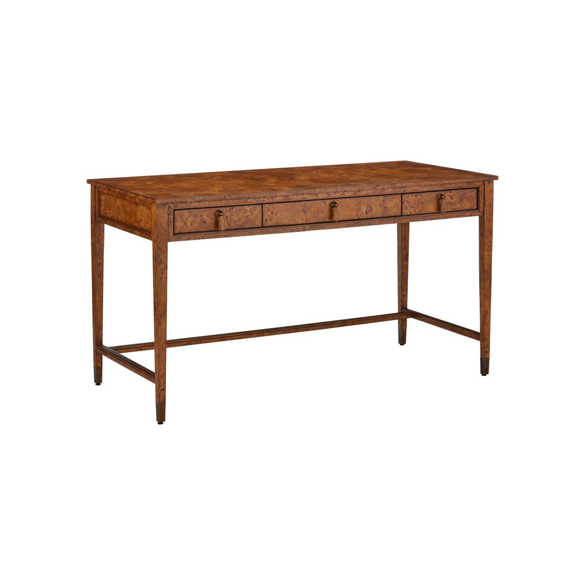 Currey and Company 3000-0343 Evie Writing Desk in Mappa Burl/Brass