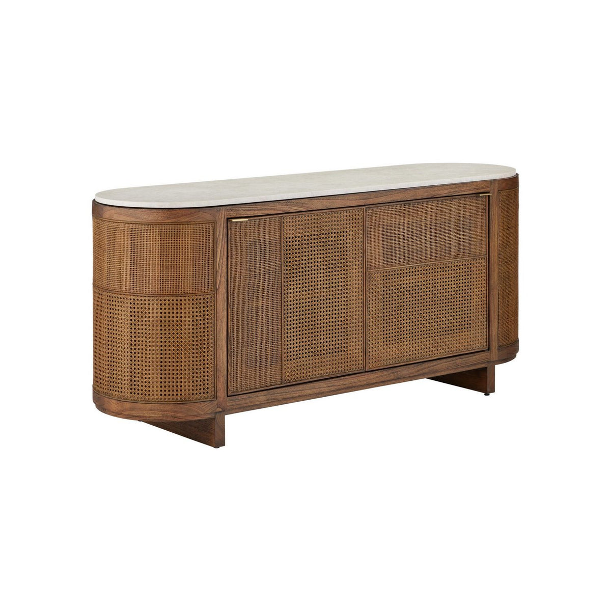 Currey and Company 3000-0345 Virtuosity Credenza in Brushed Driftwood/Natural/Brass