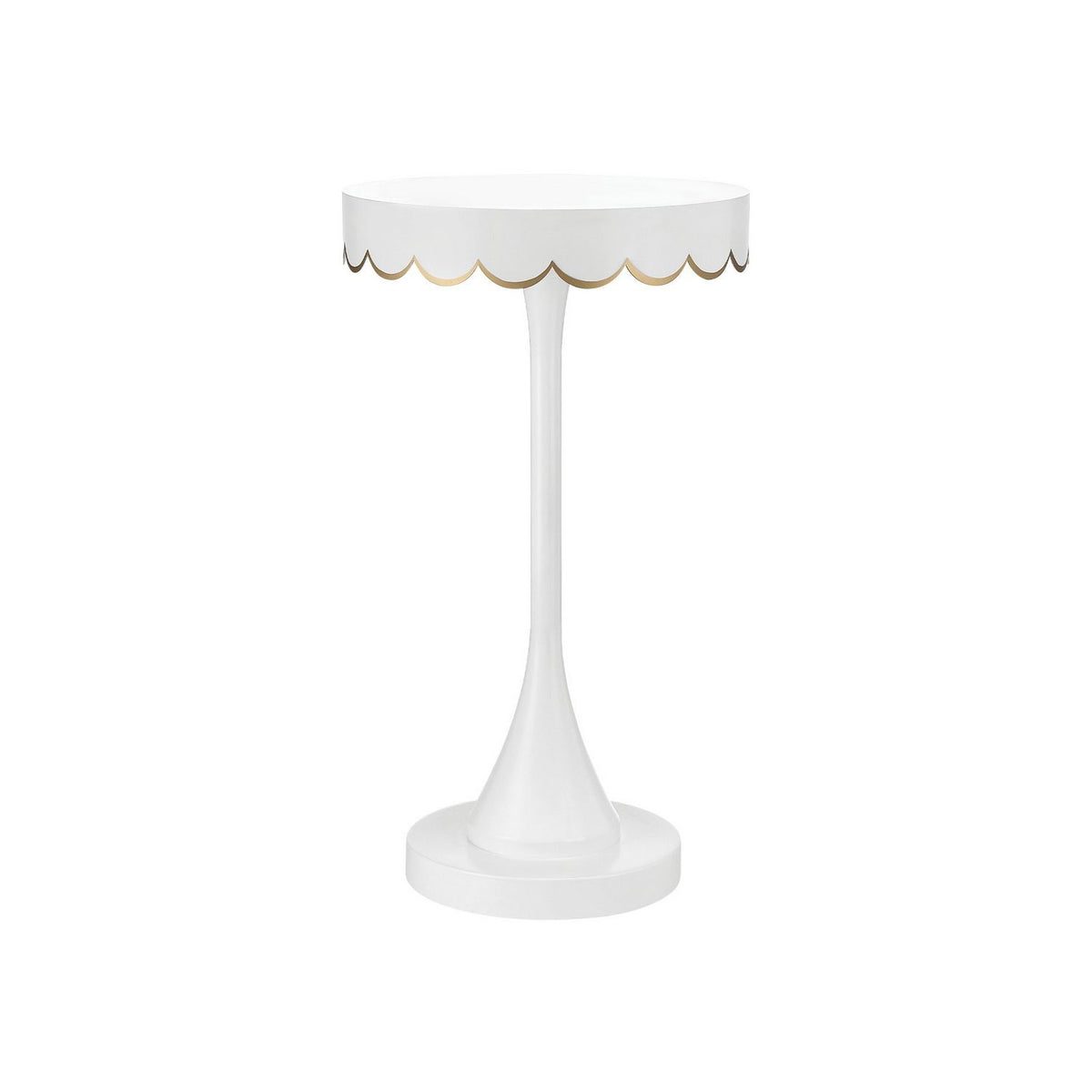 Currey and Company 4000-0258 Enid Accent Table in White/Gold