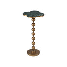 Currey and Company 4000-0259 Quatrefoil Accent Table in Green/Brass