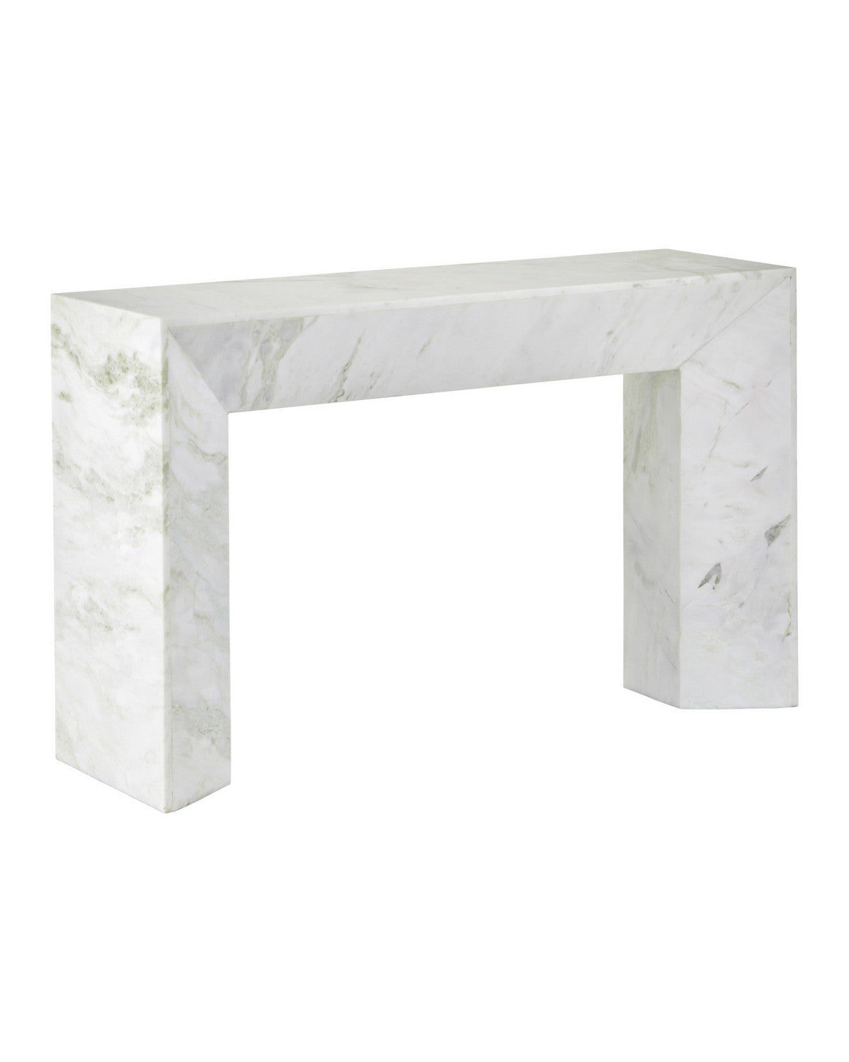 Currey and Company 4000-0278 Fireside Console Table in Natural White/Green