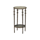Currey and Company 4000-0283 Spalzato Accent Table in Aged Brass/Antique Glass