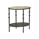 Currey and Company 4000-0284 Spalzato Side Table in Aged Brass/Antique Glass