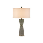 Currey and Company 6000-1084 Galuchat Table Lamp in Green Faux Shagreen/Brass