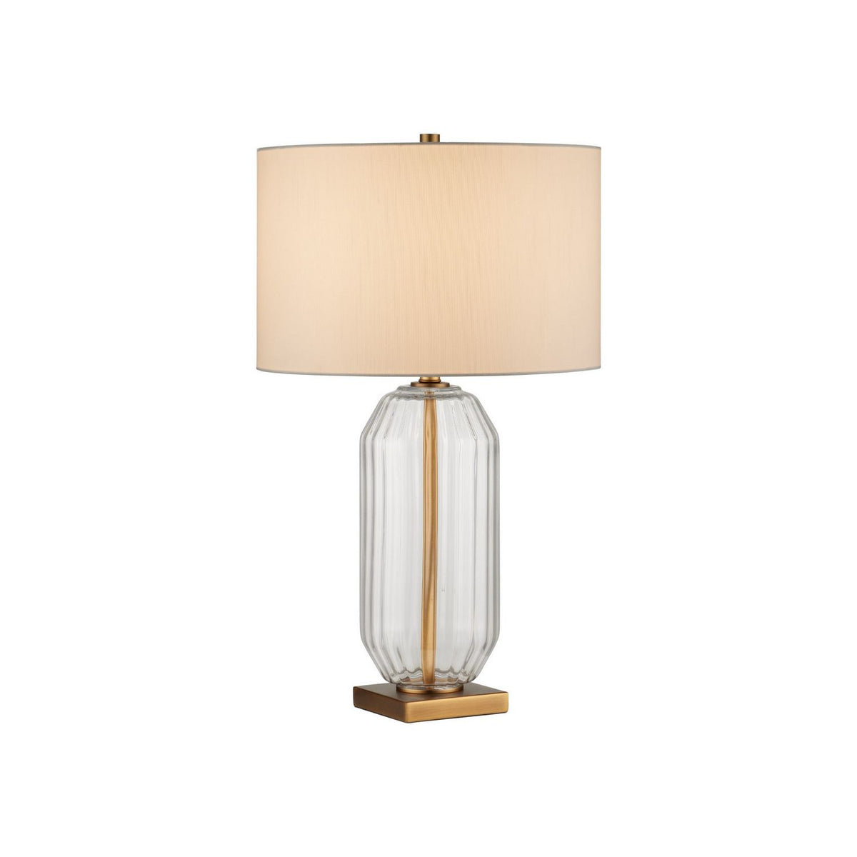 Currey and Company 6000-1118 Entasis Table Lamp in Clear/Aged Brass