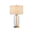 Currey and Company 6000-1118 Entasis Table Lamp in Clear/Aged Brass