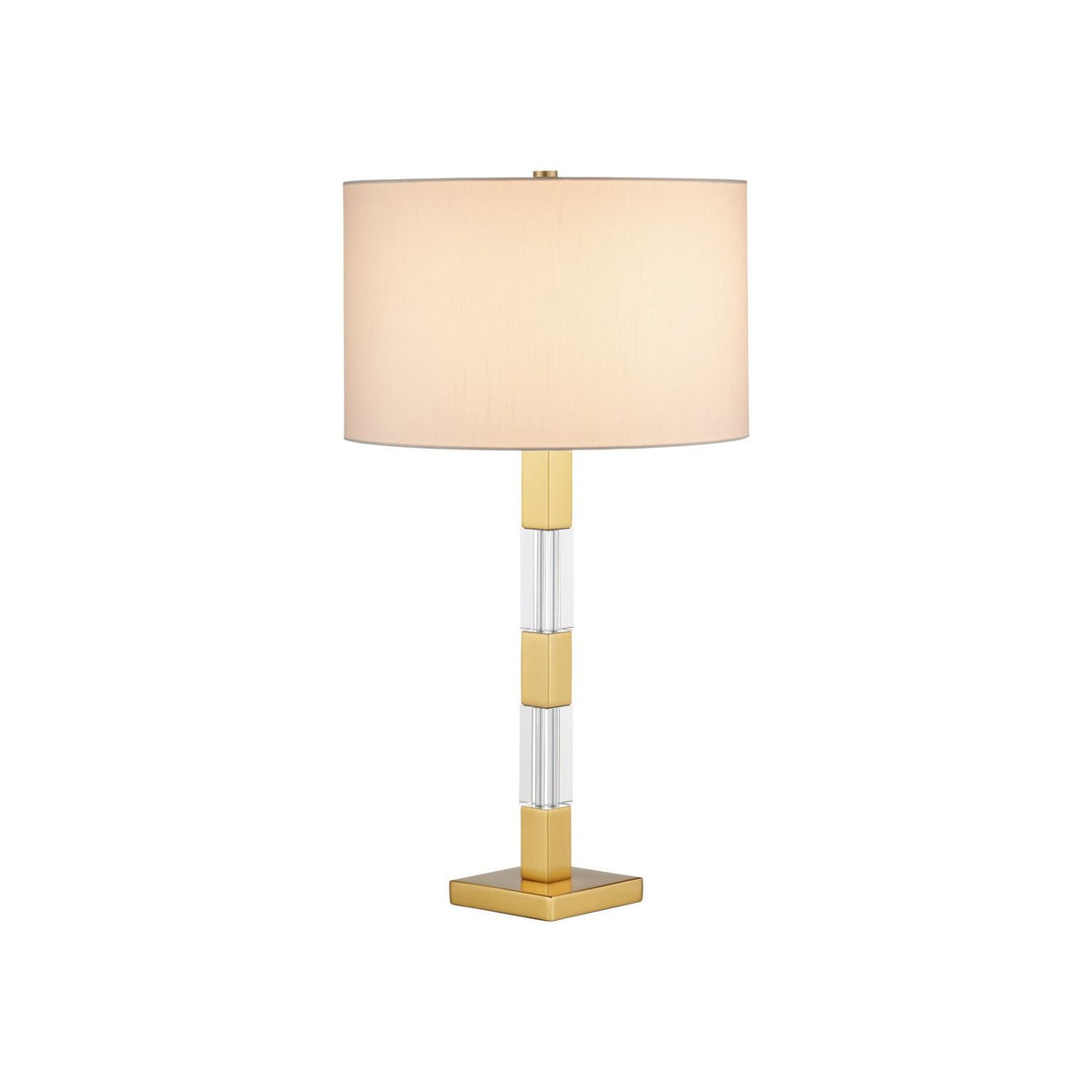 Currey and Company 6000-1125 Toshiro Table Lamp in Clear/Satin Brass
