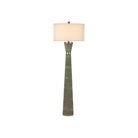 Currey and Company 8000-0187 Galuchat Hourglass Floor Lamp in Green Faux Shagreen/Brass