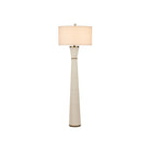 Currey and Company 8000-0188 Galuchat Hourglass Floor Lamp in Ivory Faux Shagreen/Brass