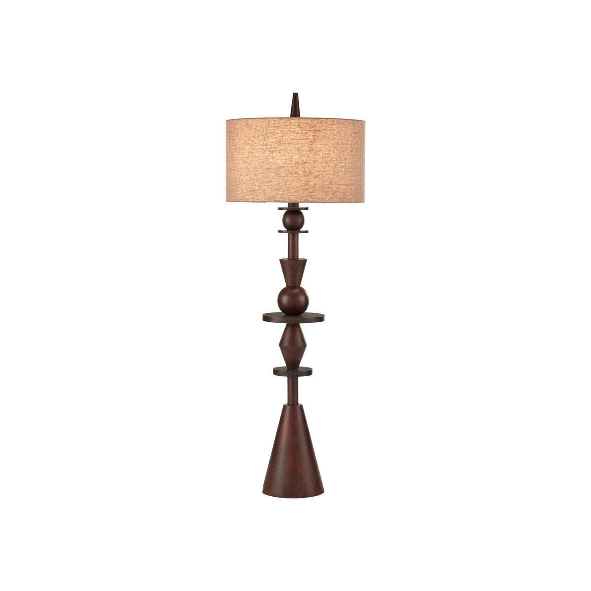 Currey and Company 8000-0192 Cipher Floor Lamp in Walnut Brown