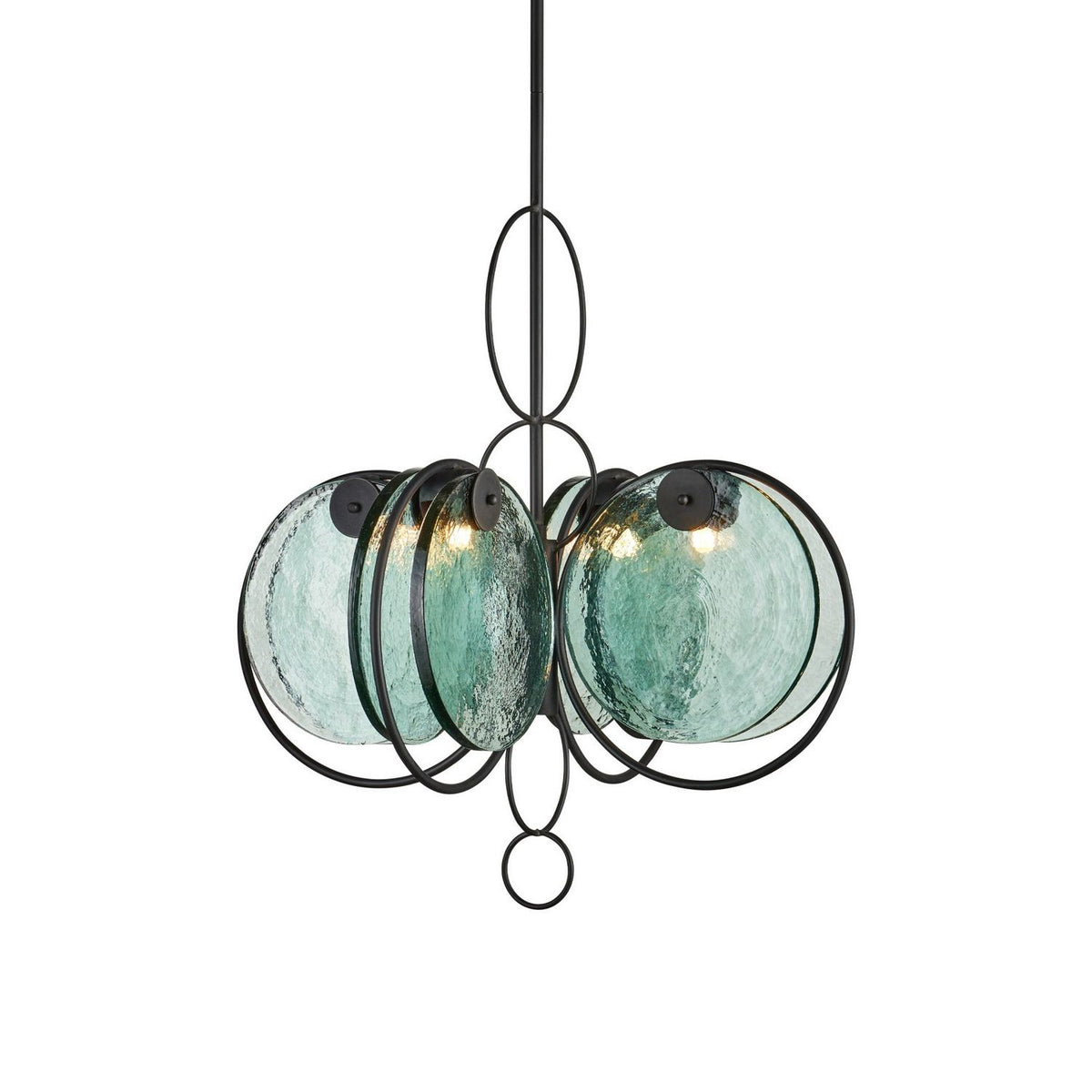 Currey and Company 9000-1442 Vesica Piscis Chandelier in Clear/Blacksmith