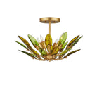 Currey and Company 9000-1450 Selavy Semi-Flush Mount in Green/Contemporary Gold Leaf/Contemporary Gold