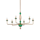 Currey and Company 9000-1453 Grasmere Chandelier in Green/Aged Gold/Gold Luster