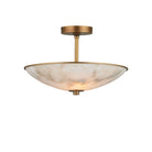 Currey and Company 9000-1477 Volterra Semi-Flush Mount in Natural/Antique Brass