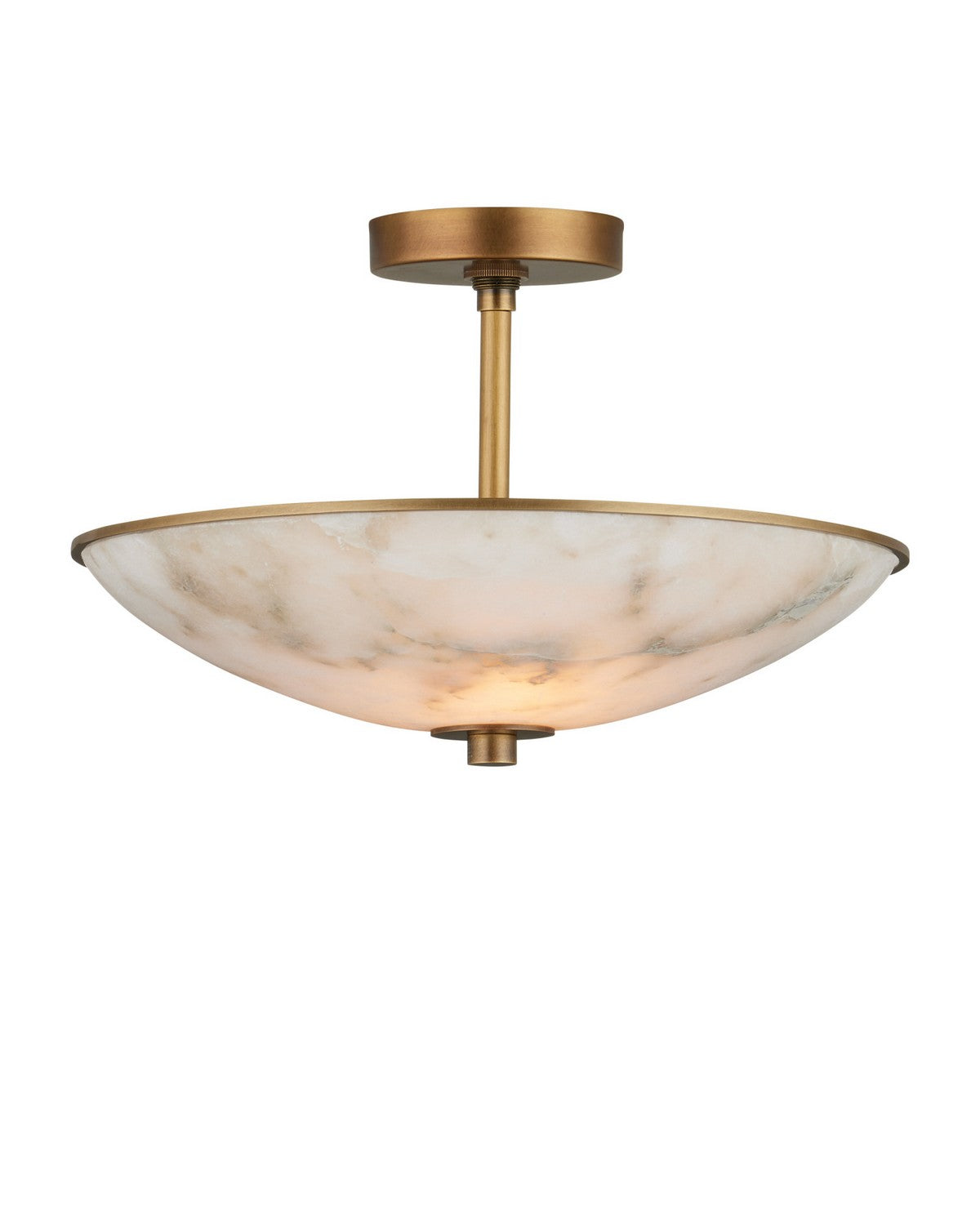 Currey and Company 9000-1477 Volterra Semi-Flush Mount in Natural/Antique Brass