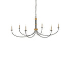 Currey and Company 9000-1481 Lawton Chandelier in Satin Black/Contemporary Gold Leaf